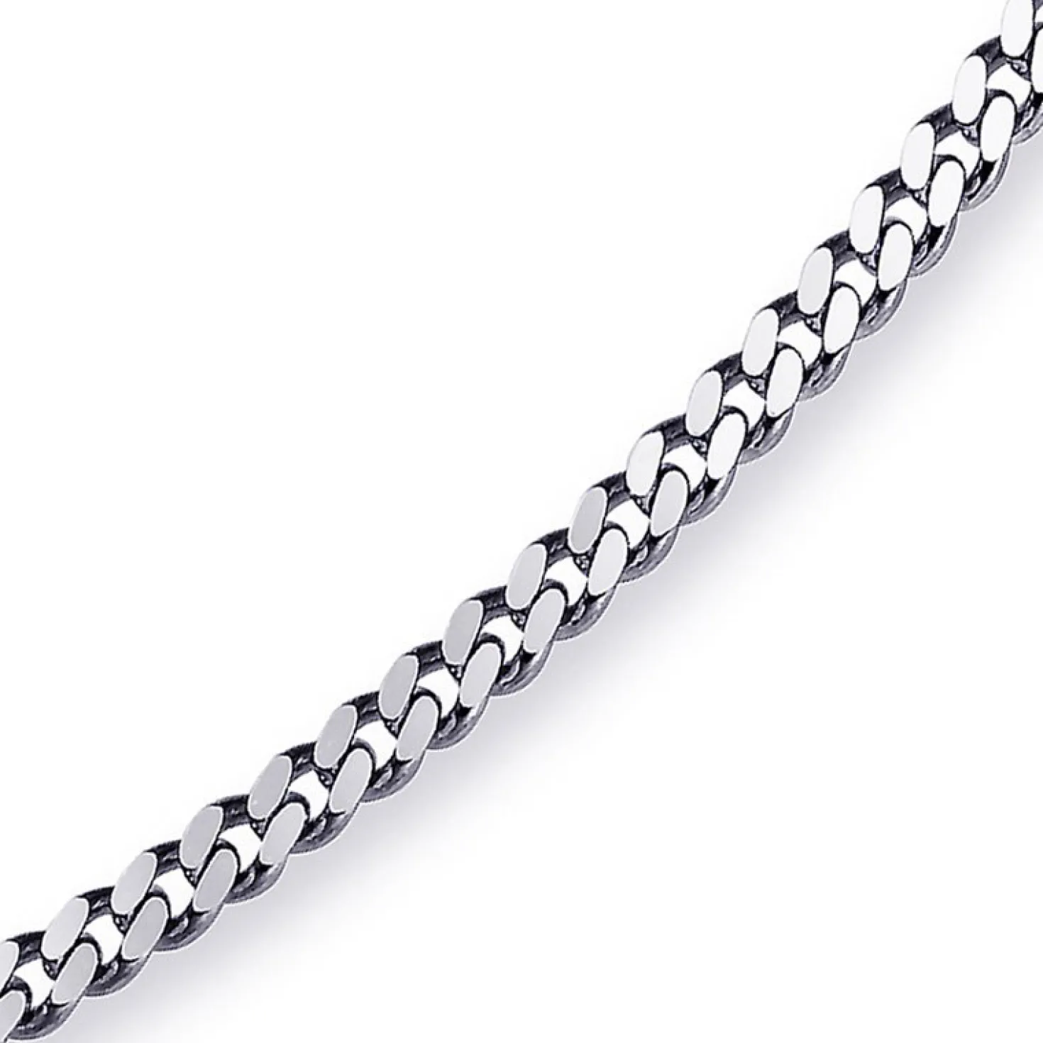 4mm Panzerkette Kette Collier aus 585 Gold Weißgold Goldkette 70cm Unisex