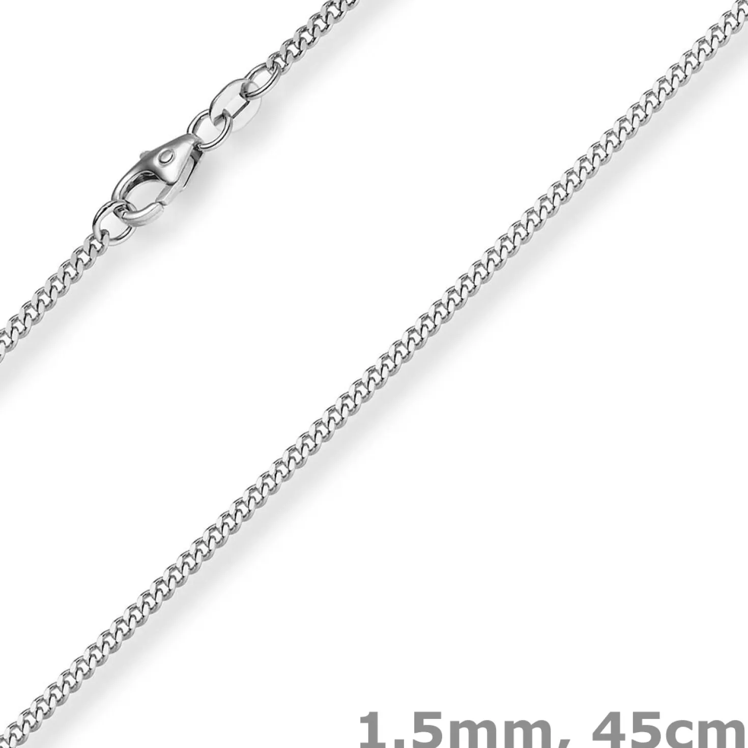 1,5mm Panzerkette Kette Collier aus 585 Gold Weißgold Halsschmuck 45cm