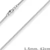 1,5mm Panzerkette Kette Collier aus 585 Gold Weißgold Halsschmuck 42cm