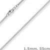 1,5mm Panzerkette Kette Collier aus 585 Gold Weißgold Halsschmuck 55cm