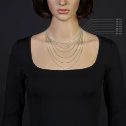 1,5mm Panzerkette Kette Collier aus 585 Gold Weißgold Halsschmuck 55cm