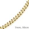 7mm Panzerkette Kette Collier diamantiert, 750 Gold Gelbgold massiv, 50cm