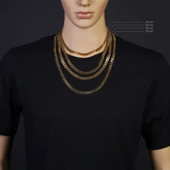 7mm Panzerkette Kette Collier diamantiert, 750 Gold Gelbgold massiv, 55cm