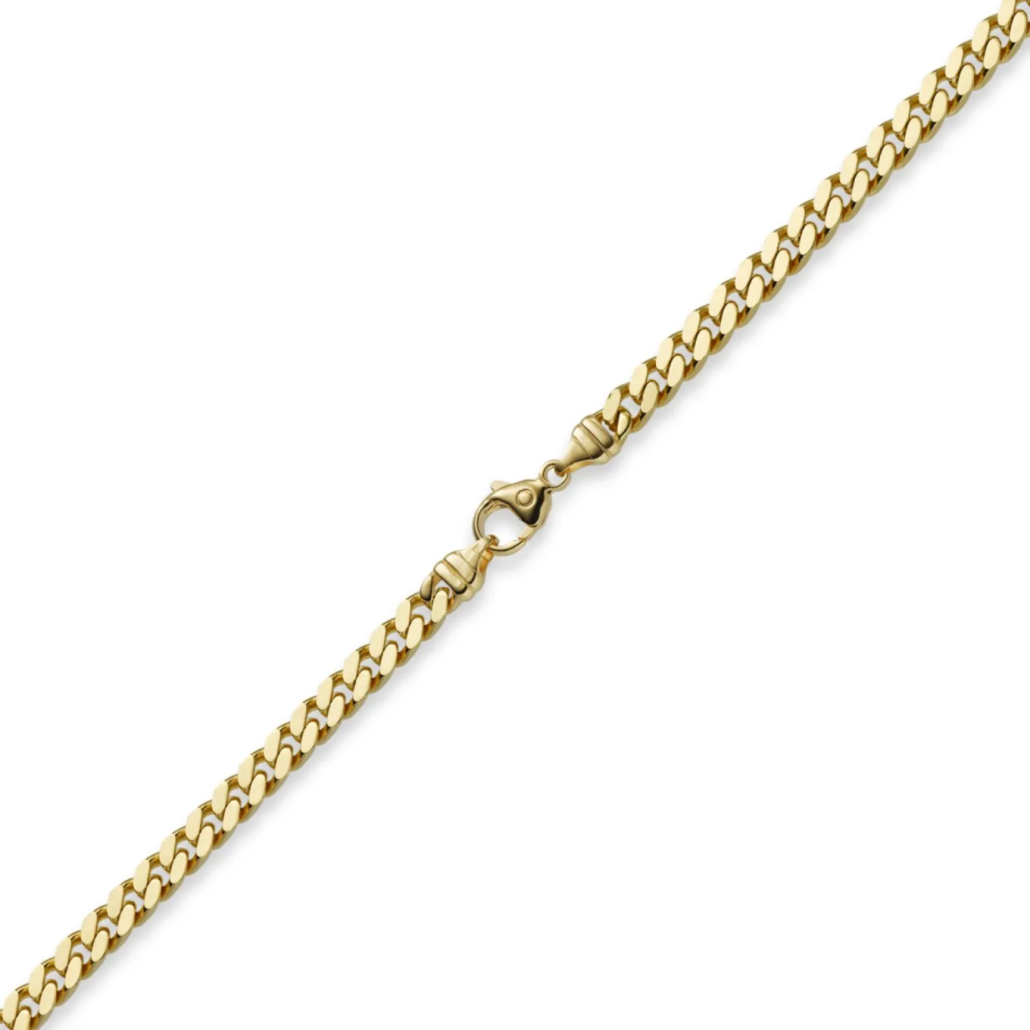 5mm Panzerkette Kette Collier diamantiert, 750 Gold Gelbgold massiv, 60cm
