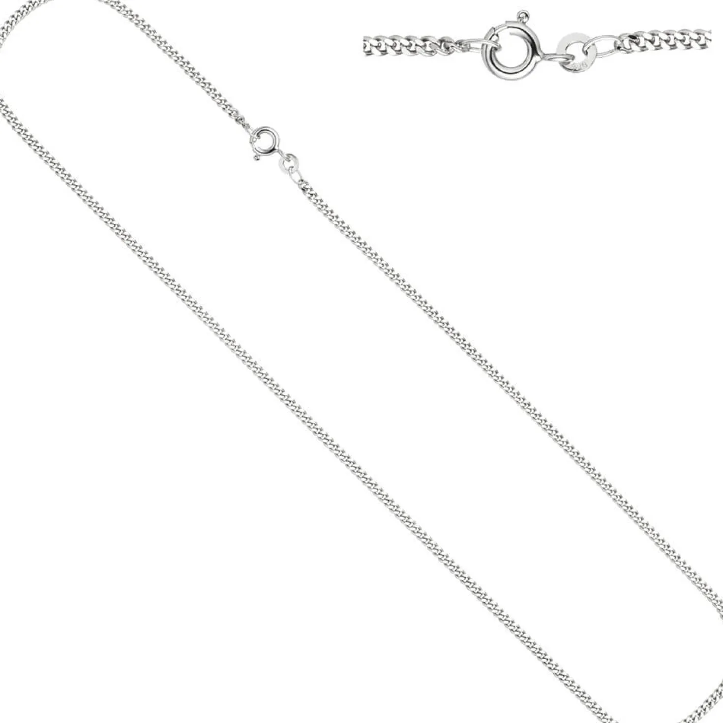 1,9mm Panzerkette Kette Collier 333 Gold Weißgold, 45cm