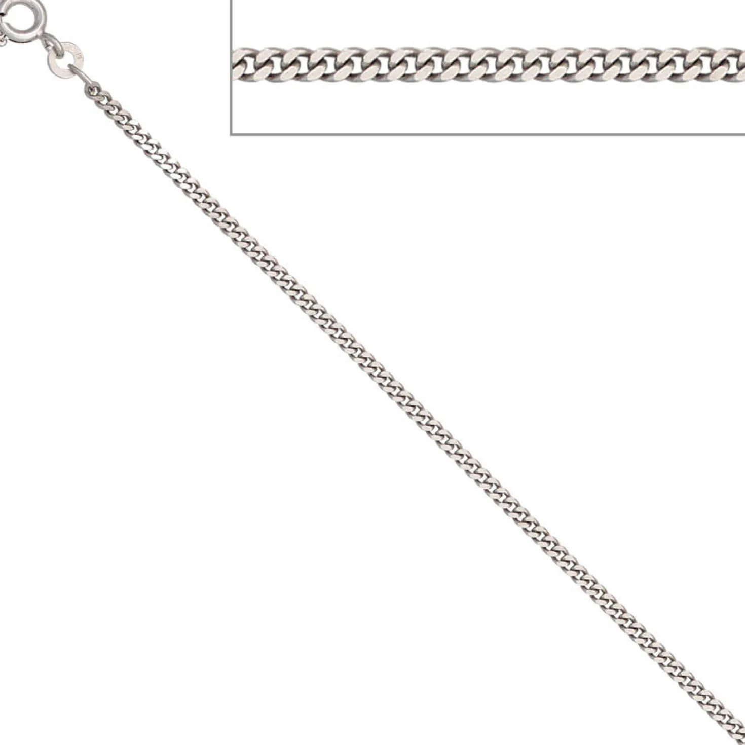 1,9mm Panzerkette Kette Collier 333 Gold Weißgold, 45cm