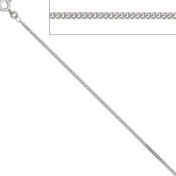 1,7mm Panzerkette Kette Collier 333 Gold Weißgold, 38cm