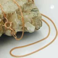 1mm Panzerkette Kette Collier Halskette aus 585 Gold Rotgold 45cm