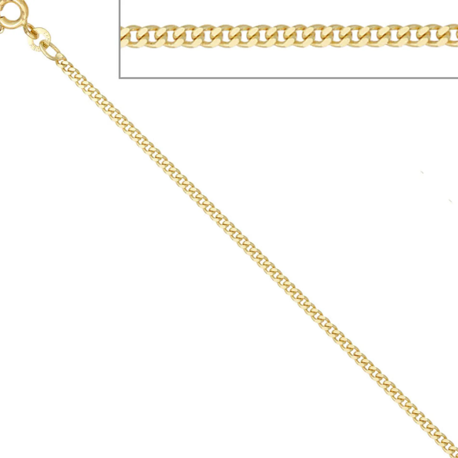 2,1mm Panzerkette Kette Collier Halskette Goldkette aus 333 Gold Gelbgold, 70cm