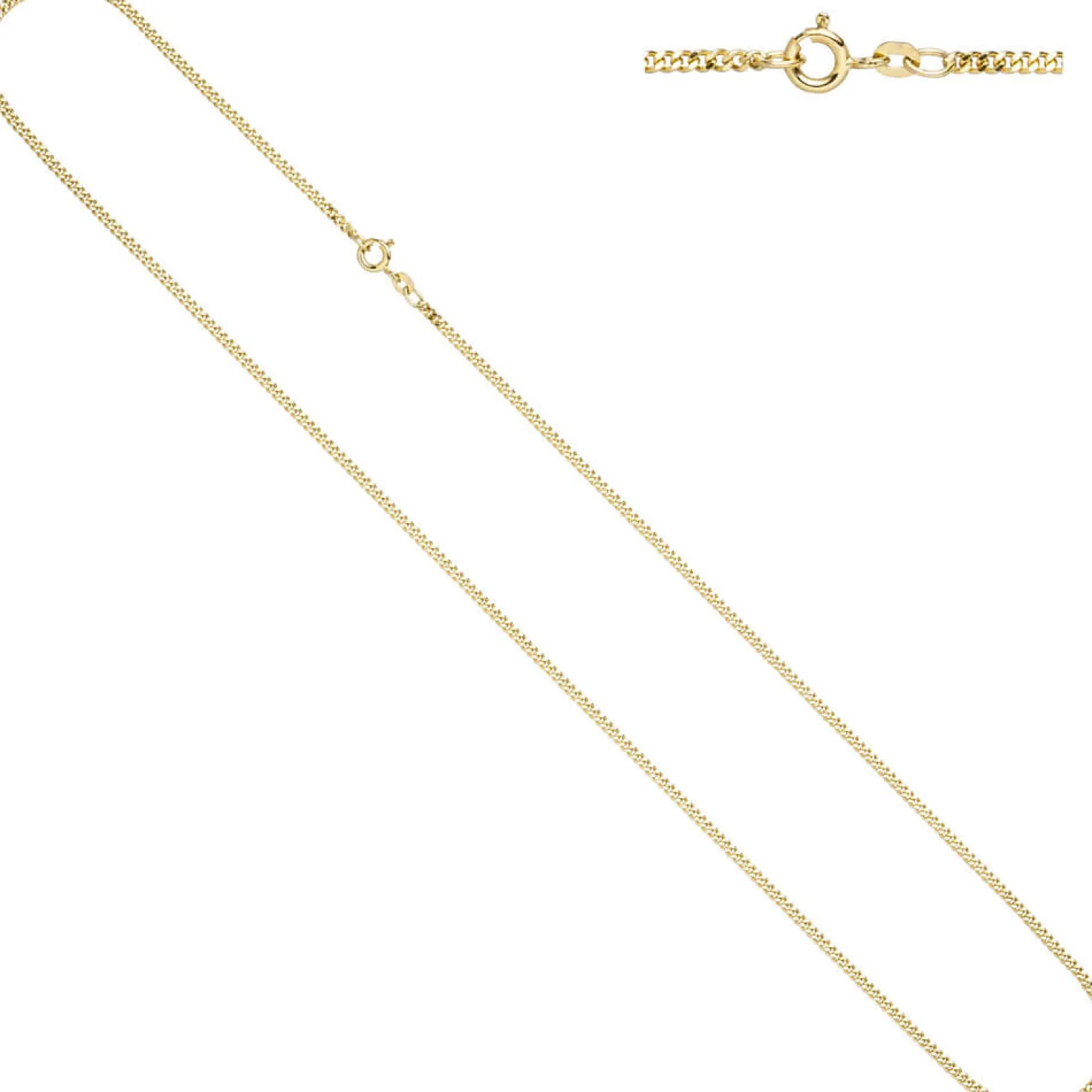 2,1mm Panzerkette Kette Collier Halskette Goldkette aus 333 Gold Gelbgold, 70cm