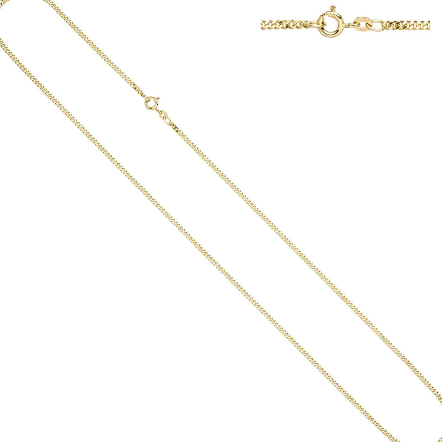 2,1mm Panzerkette Kette Collier Halskette Goldkette aus 585 Gold Gelbgold, 55cm