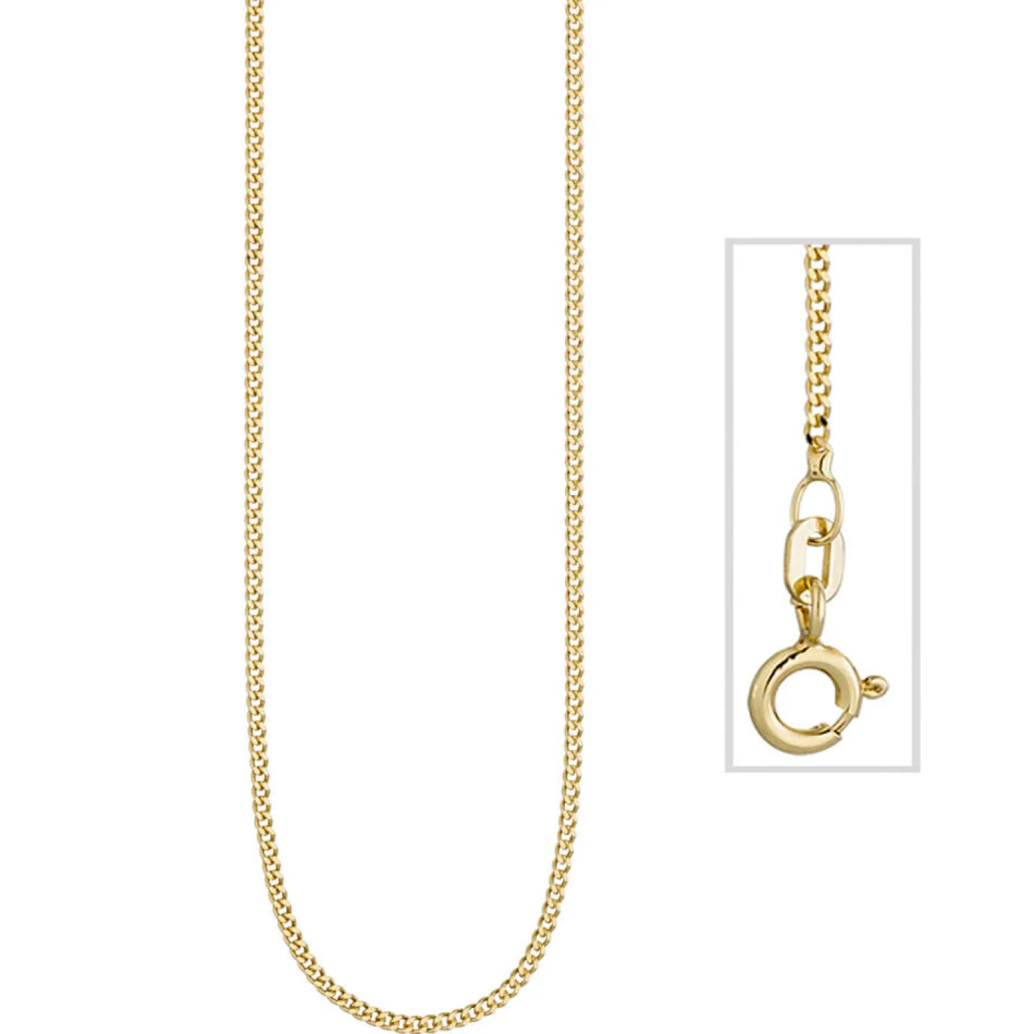 1,3mm Panzerkette Kette Halskette Collier aus 925 Silber gelbgold vergoldet 50cm