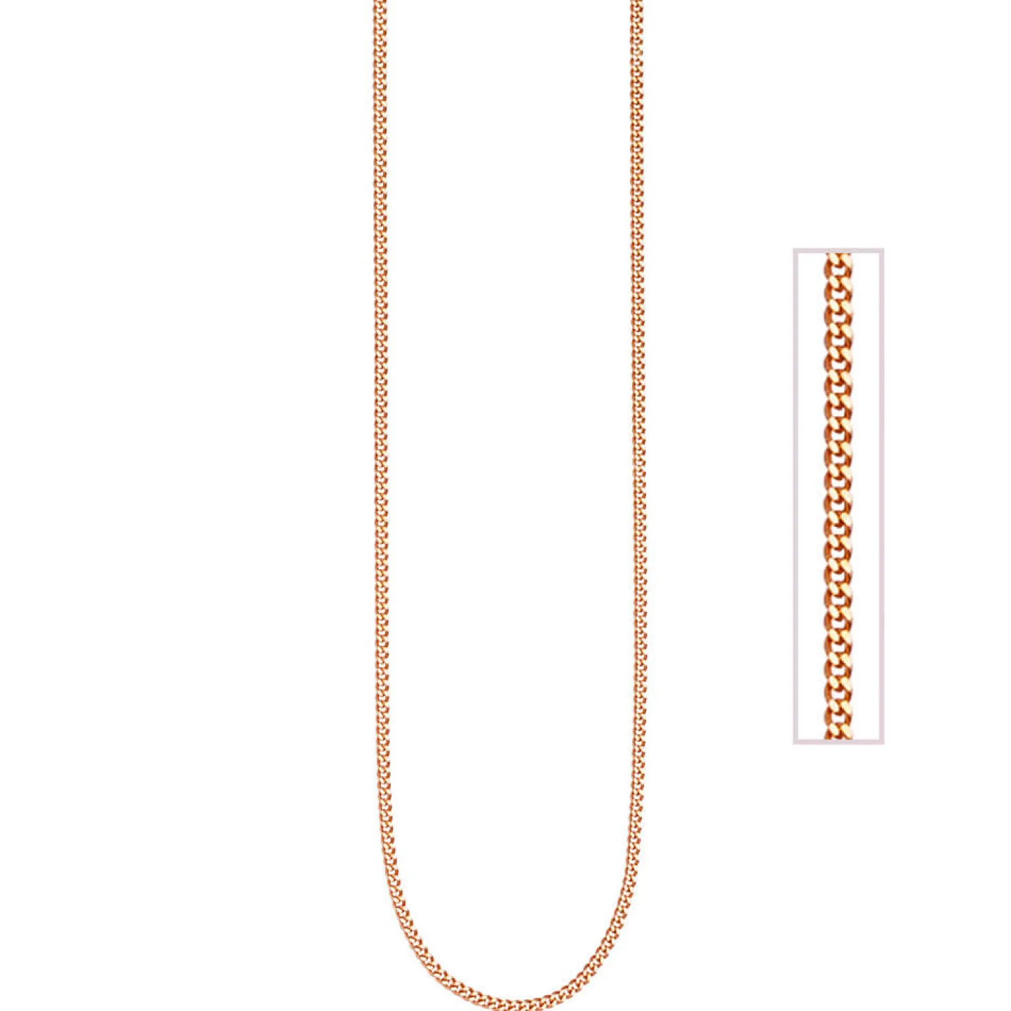 1,3mm Panzerkette Kette Halskette Collier aus 925 Silber rotgold vergoldet 45cm