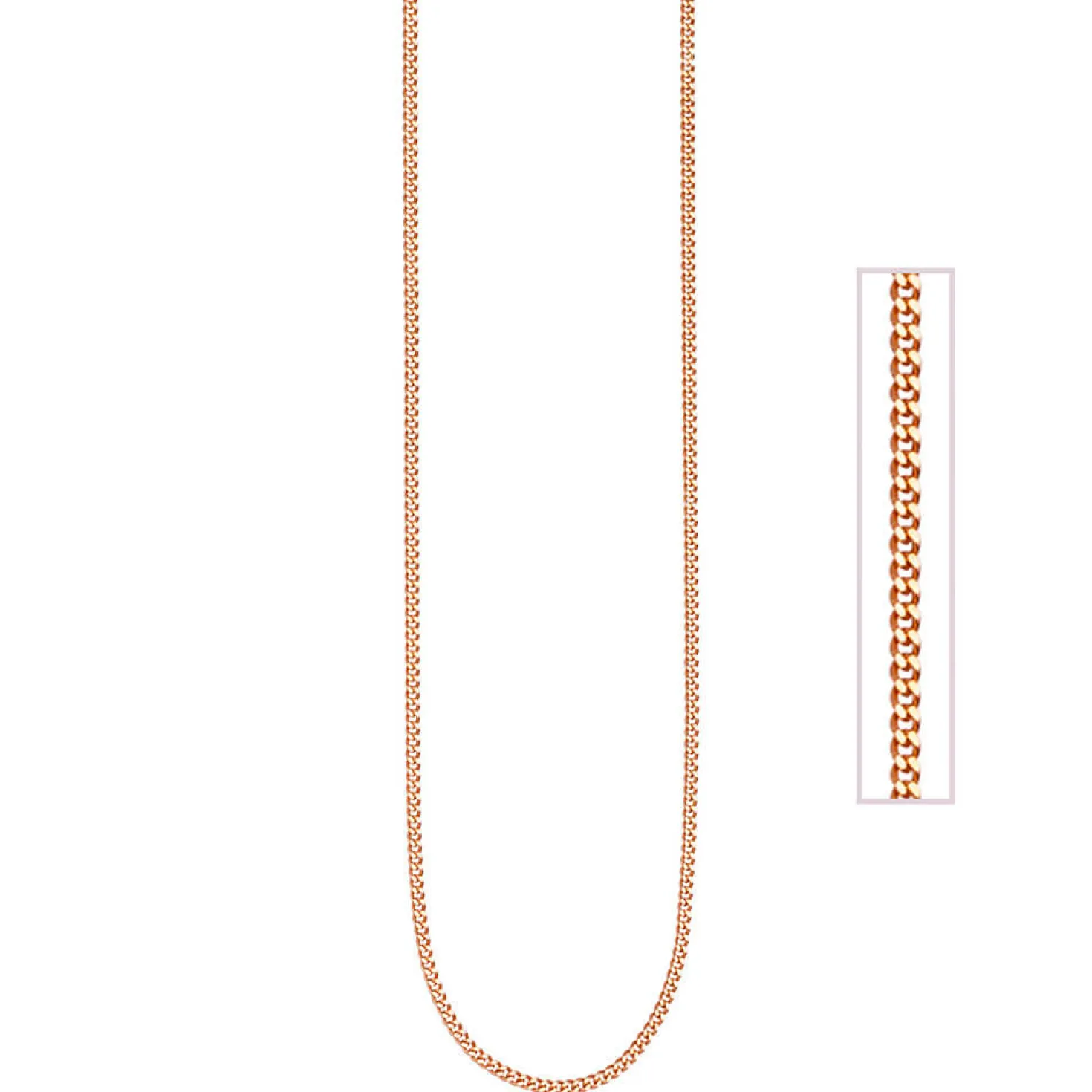 1,3mm Panzerkette Kette Halskette Collier aus 925 Silber rotgold vergoldet 42cm