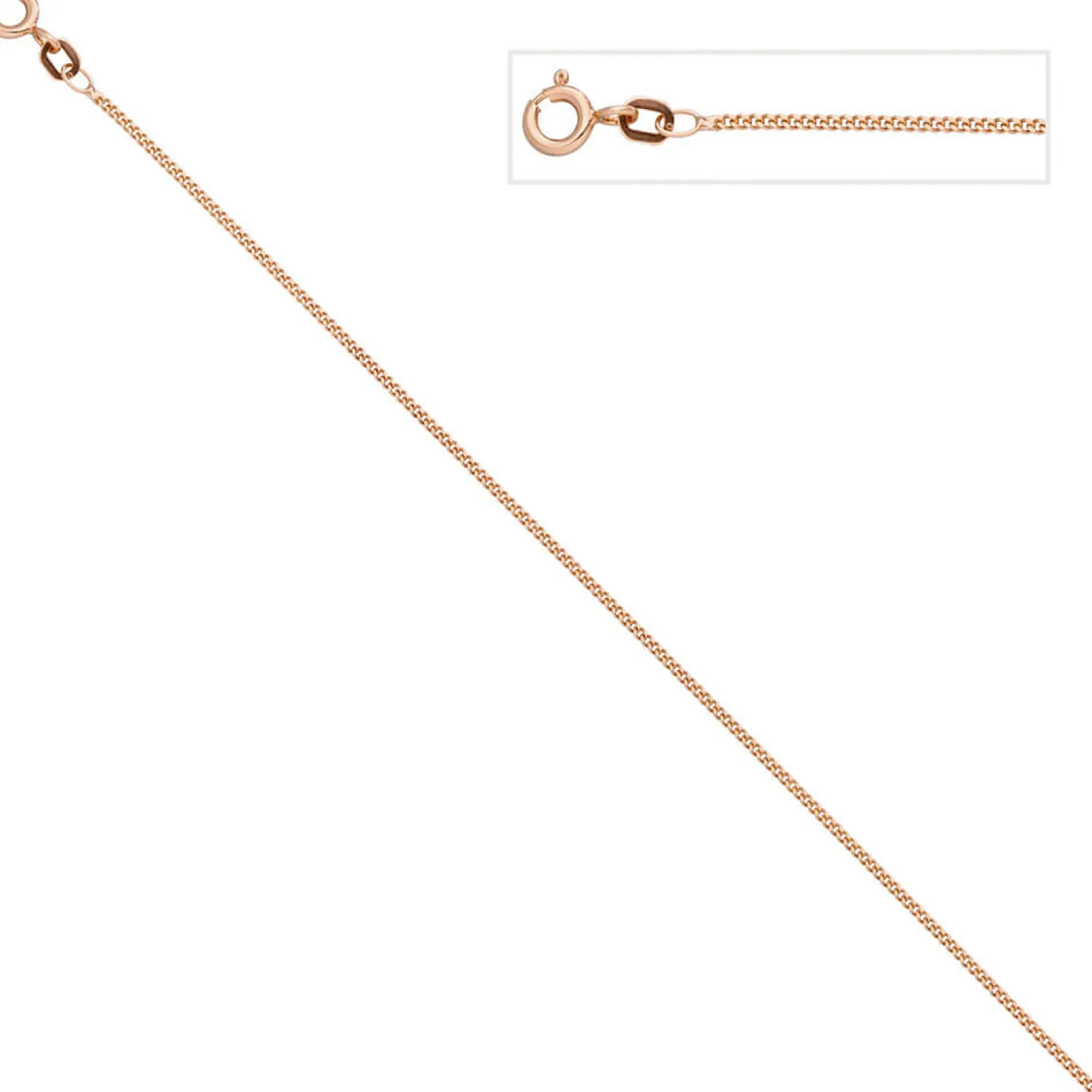 1,3mm Panzerkette Kette Halskette Collier aus 925 Silber rotgold vergoldet 42cm