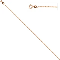 1,3mm Panzerkette Kette Halskette Collier aus 925 Silber rotgold vergoldet 50cm