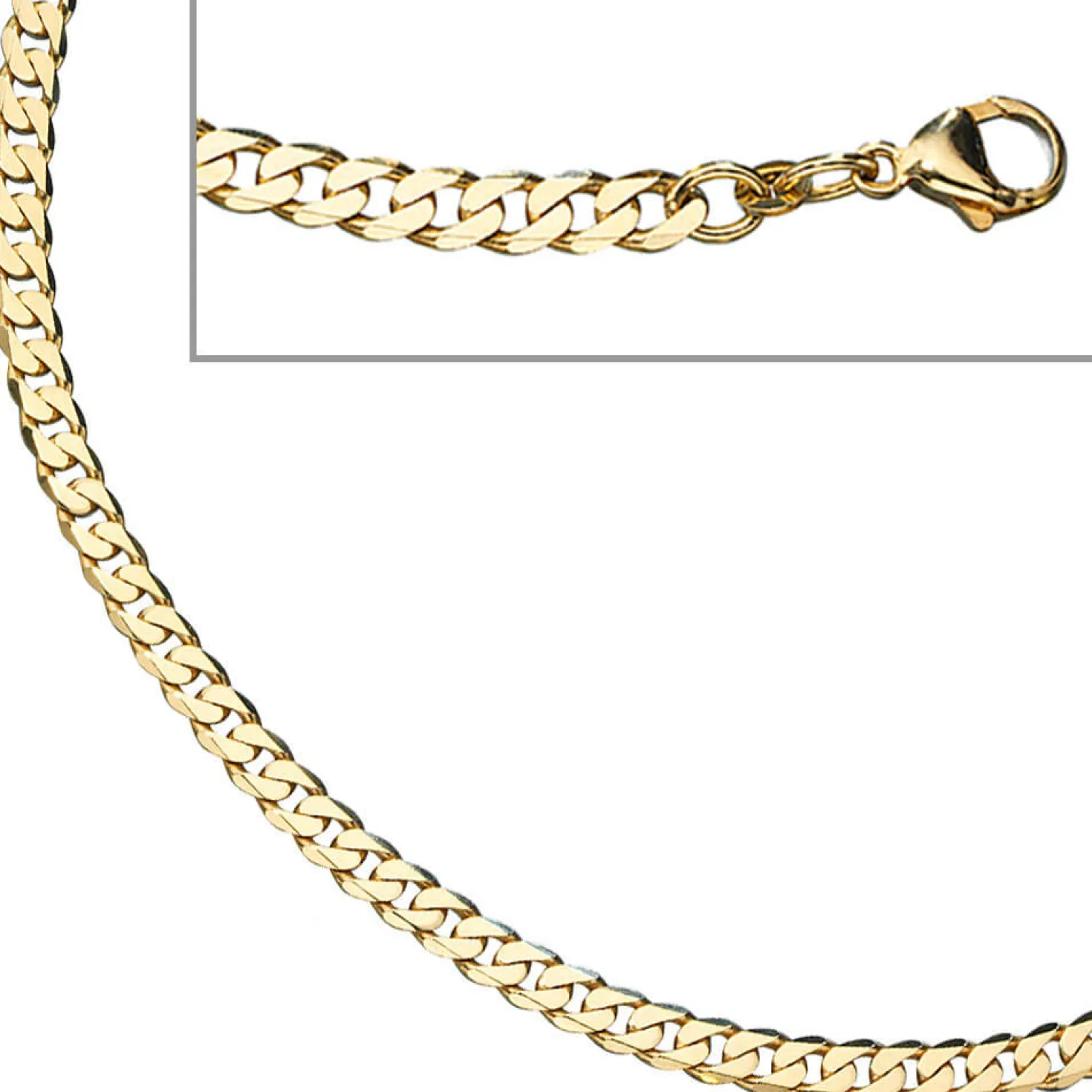 4,9mm Panzerkette Kette Halskette Halsschmuck 333 Gold Gelbgold 50cm