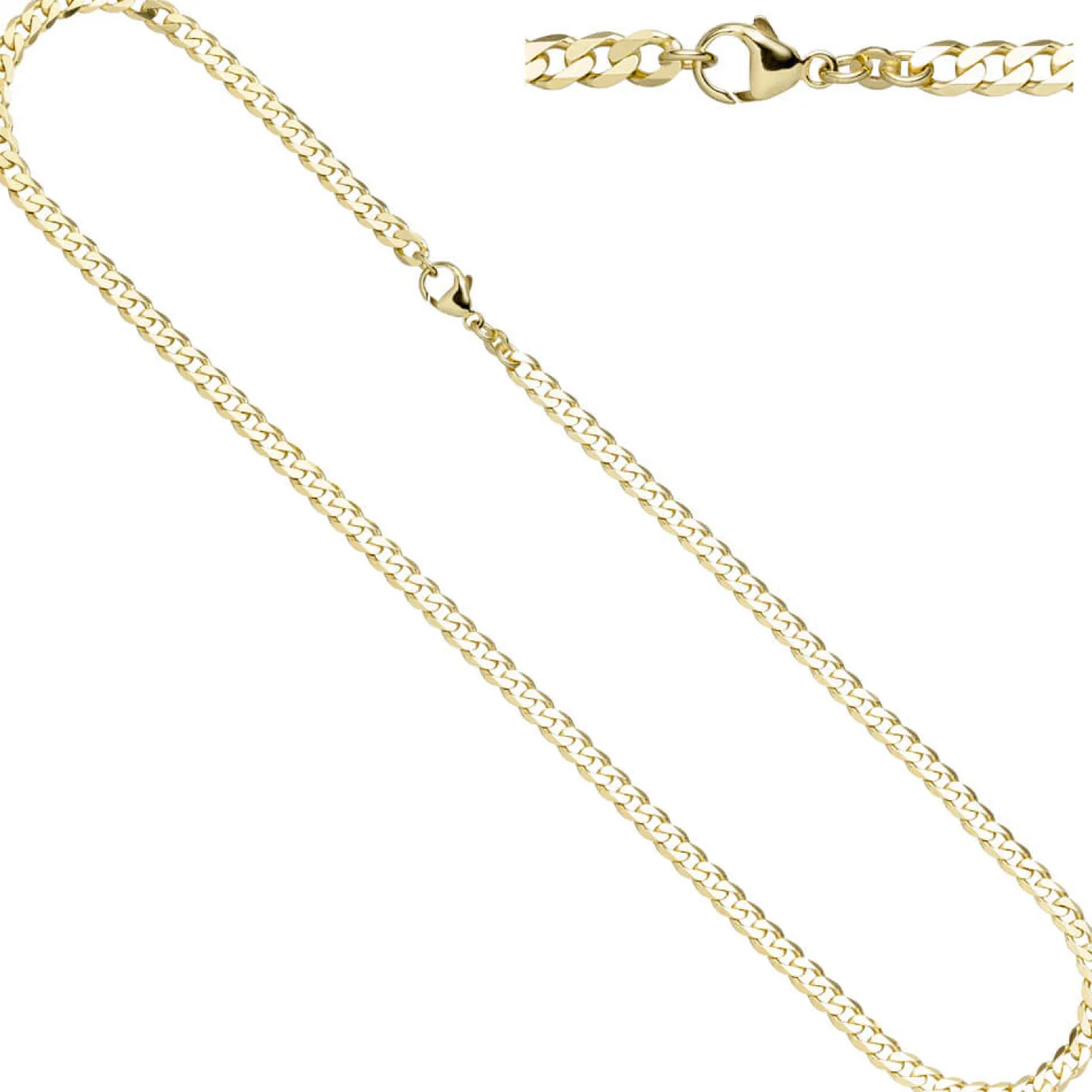 4,9mm Panzerkette Kette Halskette Halsschmuck 333 Gold Gelbgold 50cm