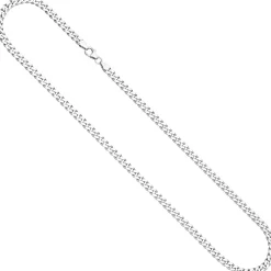 4,6mm Panzerkette Kette Halskette Halsschmuck 925 Silber rhodiniert 50cm Herren