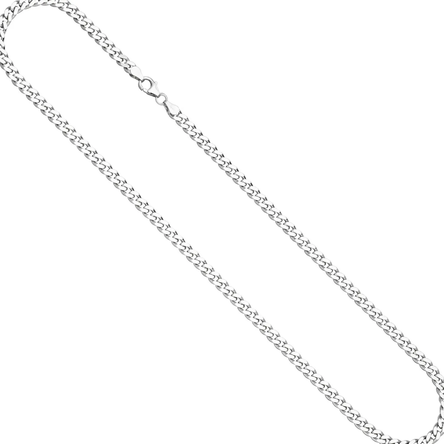 4,6mm Panzerkette Kette Halskette Halsschmuck 925 Silber rhodiniert 50cm Herren