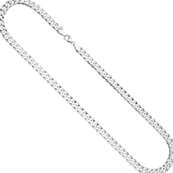 7,7mm Panzerkette Kette Halskette Halsschmuck 925 Silber rhodiniert 55cm massiv