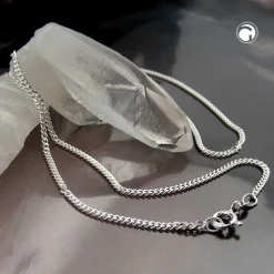 1,7mm Panzerkette Kette, 925 Silber, Silberkette, diamantiert, 55 cm