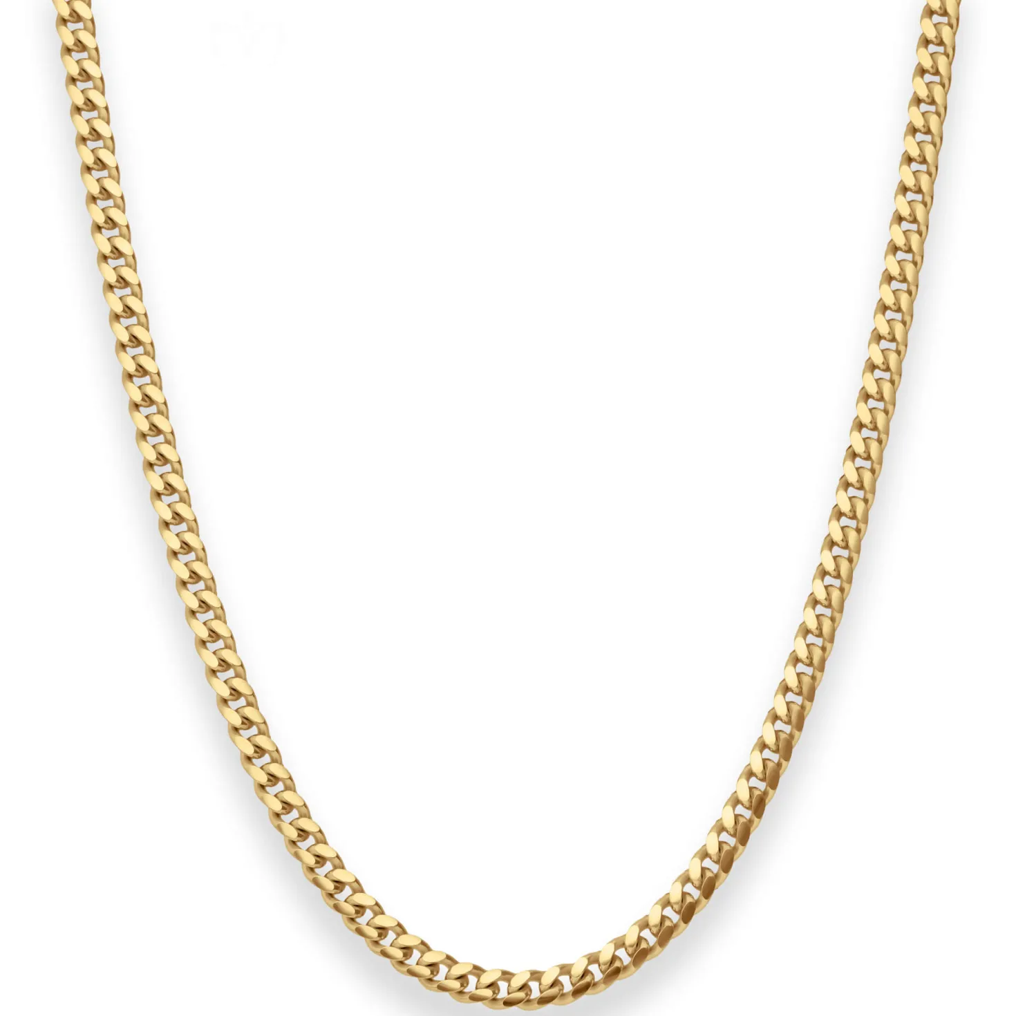 4mm Panzerkette oval diamantiert Collier Halskette aus 585 Gold Gelbgold 55cm
