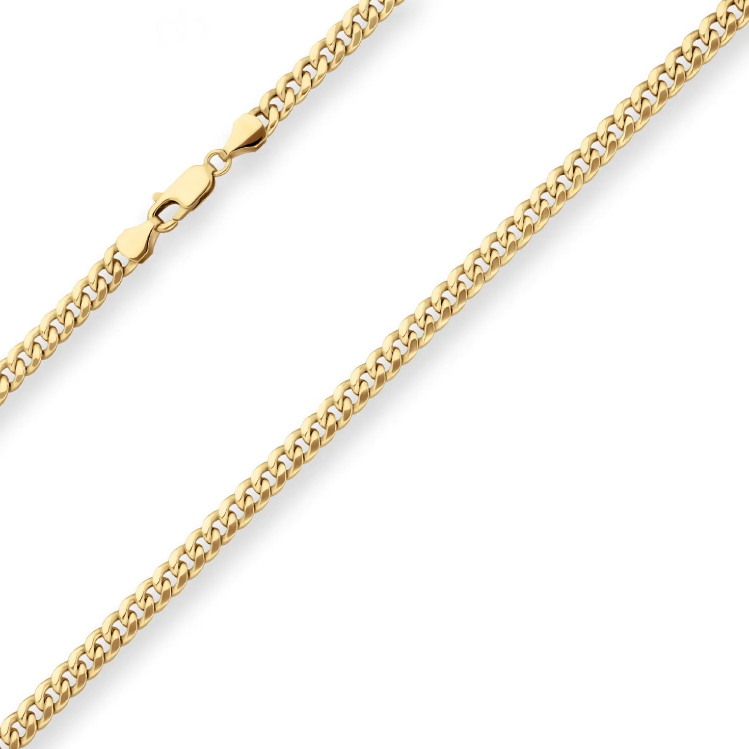 4,7mm Panzerkette oval diamantiert Collier Halskette aus 585 Gold Gelbgold 55cm