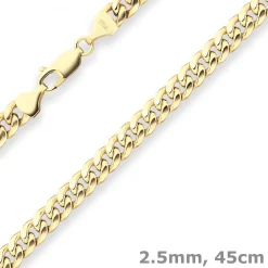 6mm Panzerkette oval diamantiert Kette Collier aus 585 Gold Gelbgold 45cm