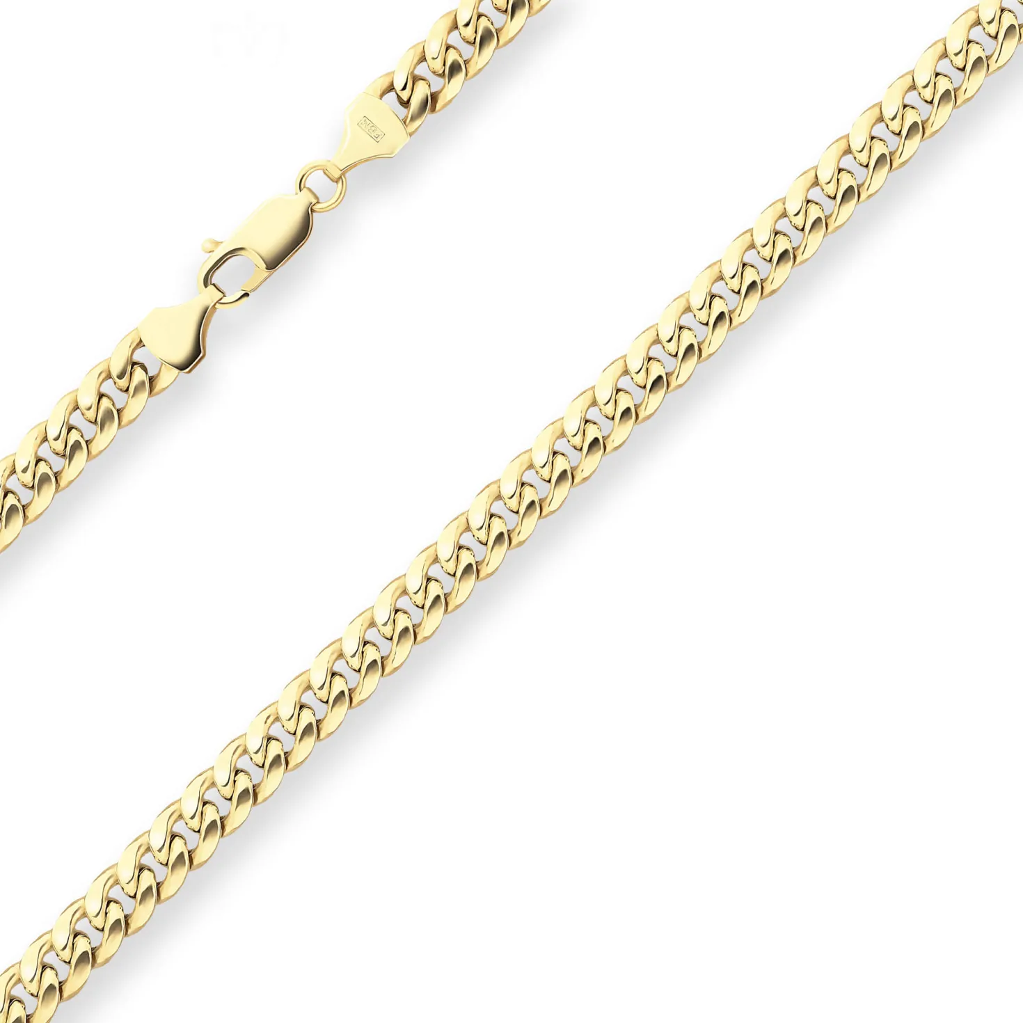 6mm Panzerkette oval diamantiert Kette Collier aus 585 Gold Gelbgold 45cm