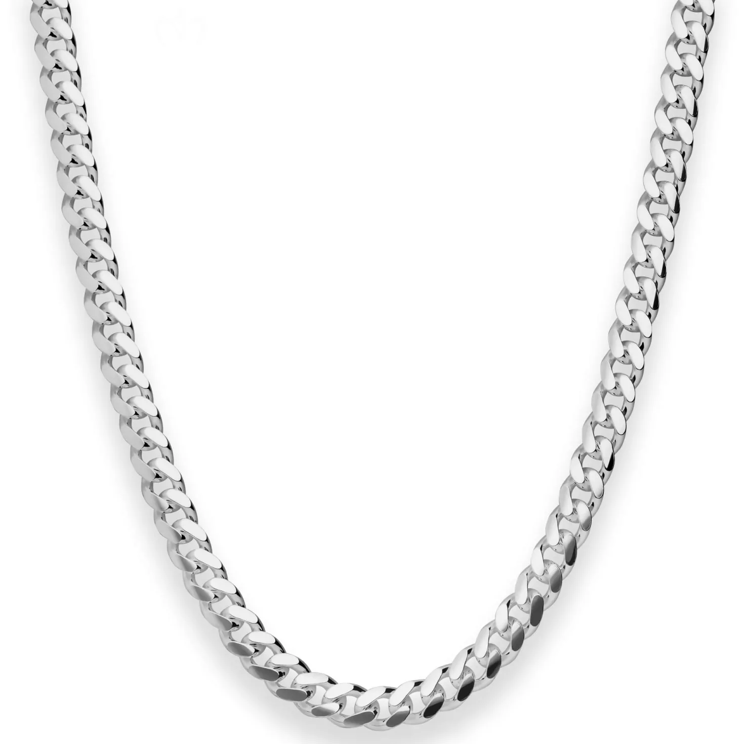 5,9mm Panzerkette oval diamantiert Kette Collier aus 925 Silber rhodiniert 60cm
