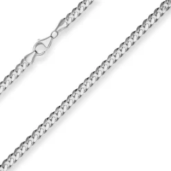 5,9mm Panzerkette oval diamantiert Kette Collier aus 925 Silber rhodiniert 60cm