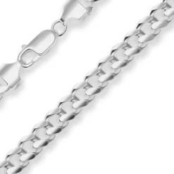 6,9mm Panzerkette oval Silberkette Collier Halskette aus 925 Silber 50cm