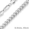 6,9mm Panzerkette oval Silberkette Collier Halskette aus 925 Silber 45cm