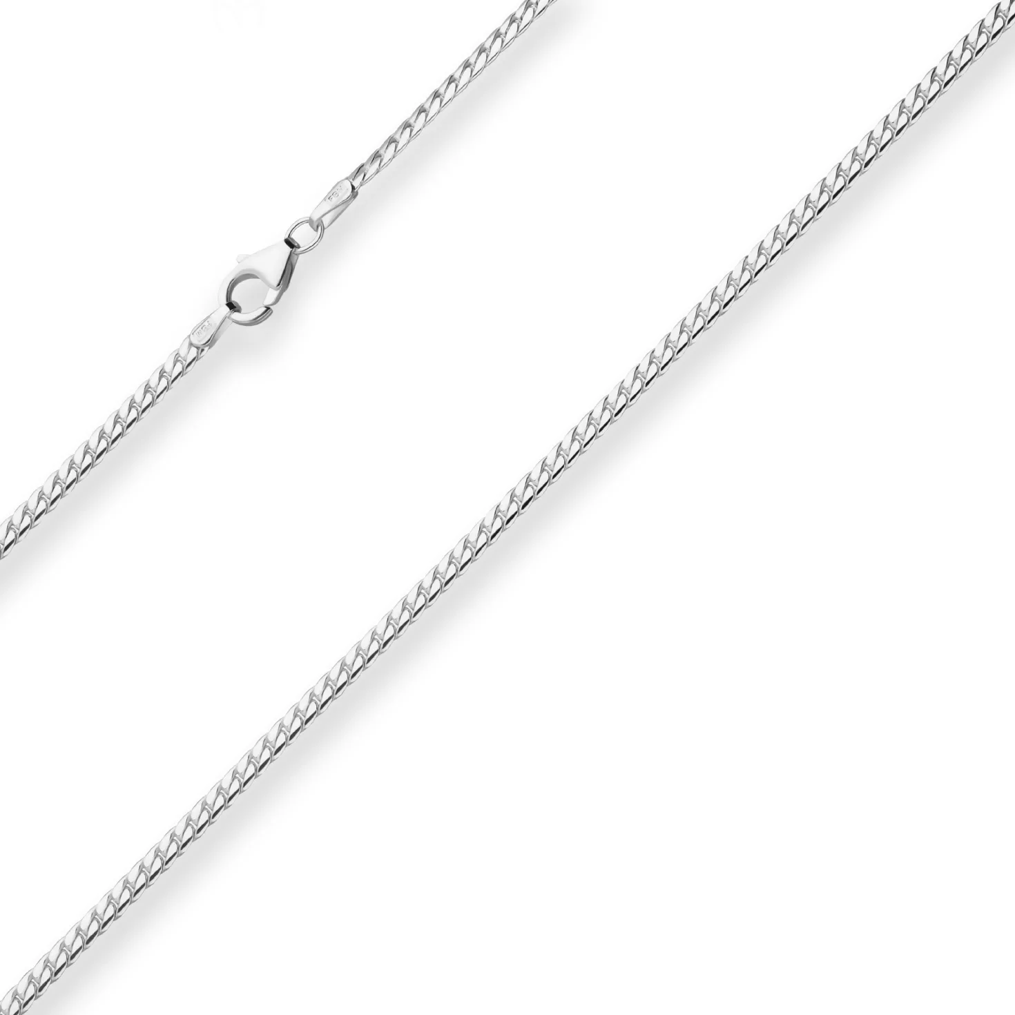 2,8mm Panzerkette oval Silberkette Collier Halskette aus 925 Silber 50cm
