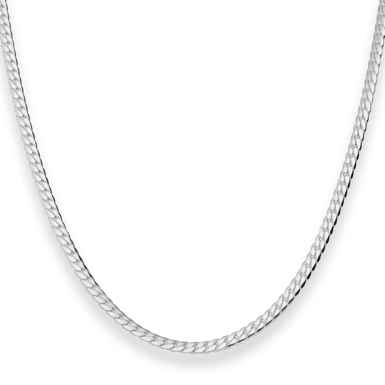 2,8mm Panzerkette oval Silberkette Collier Halskette aus 925 Silber 50cm