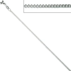 1,6mm Panzerkette Panzer Kette Collier, 925 Silber, Silberkette, 38 cm