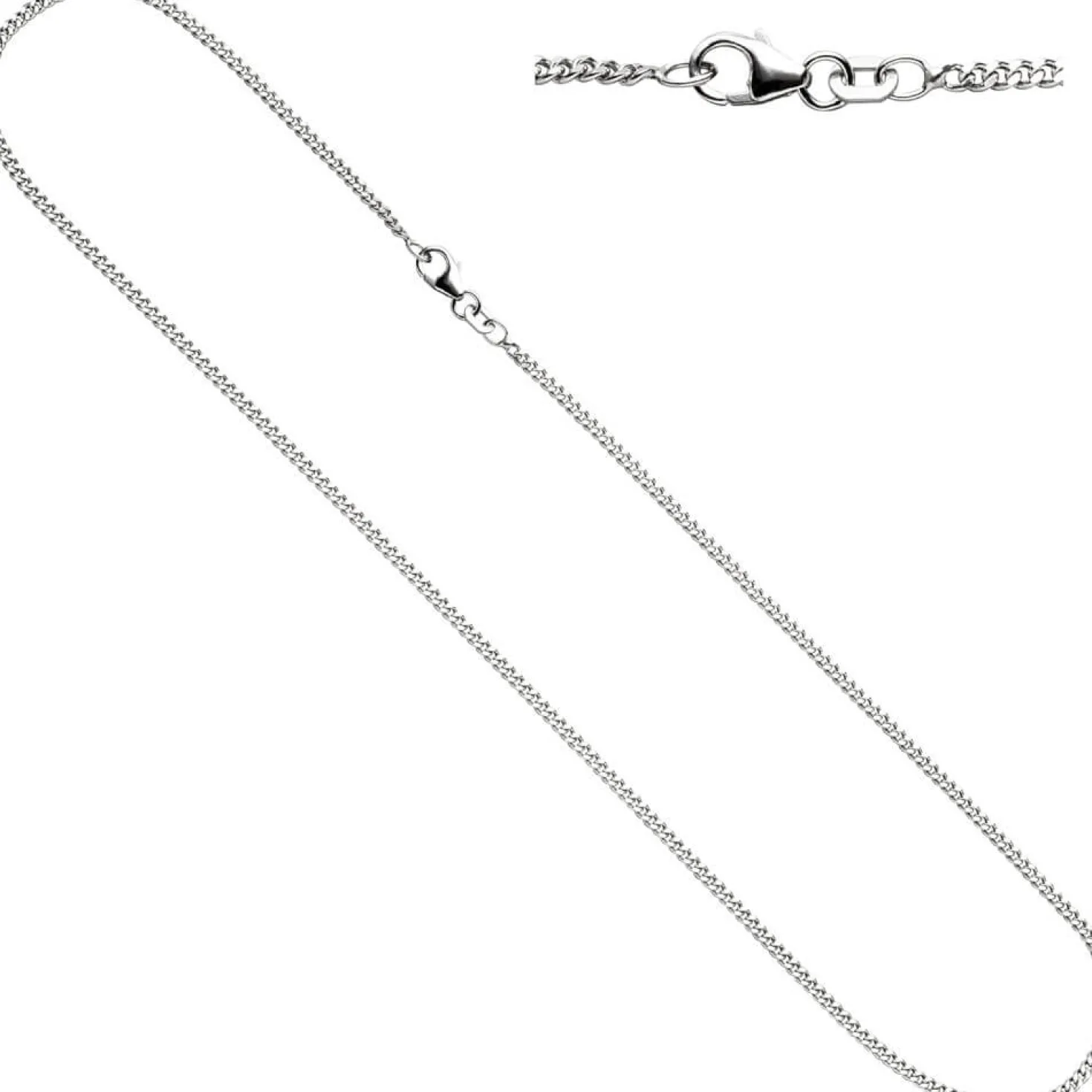 2,1mm Panzerkette Panzer Kette Collier, 925 Silber, Silberkette, 50 cm