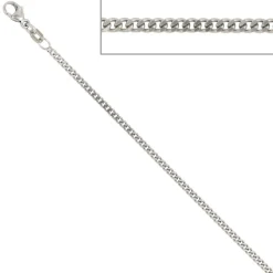 2,1mm Panzerkette Panzer Kette Collier, 925 Silber, Silberkette, 50 cm