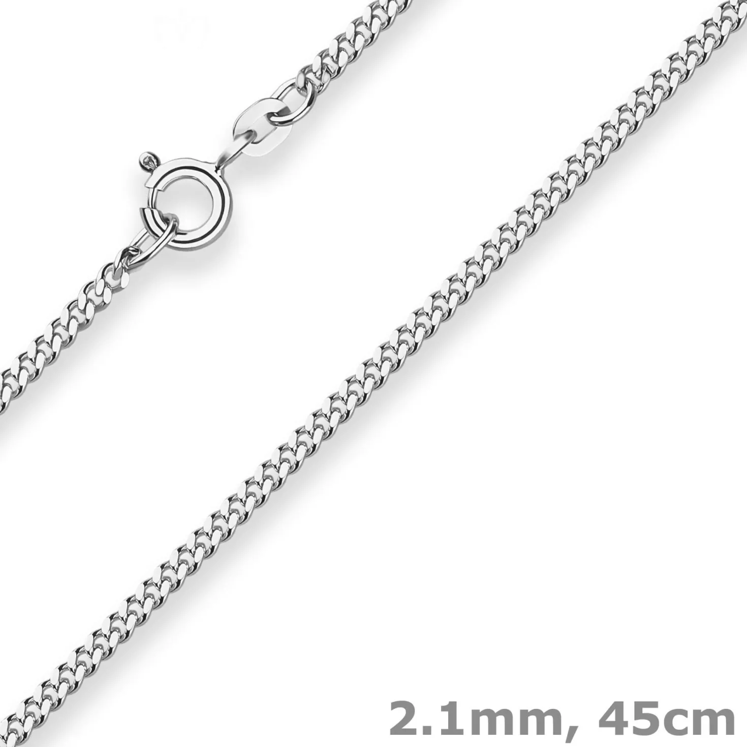 2,1mm Panzerkette Silberkette Collier Halskette aus 925 Silber 45cm