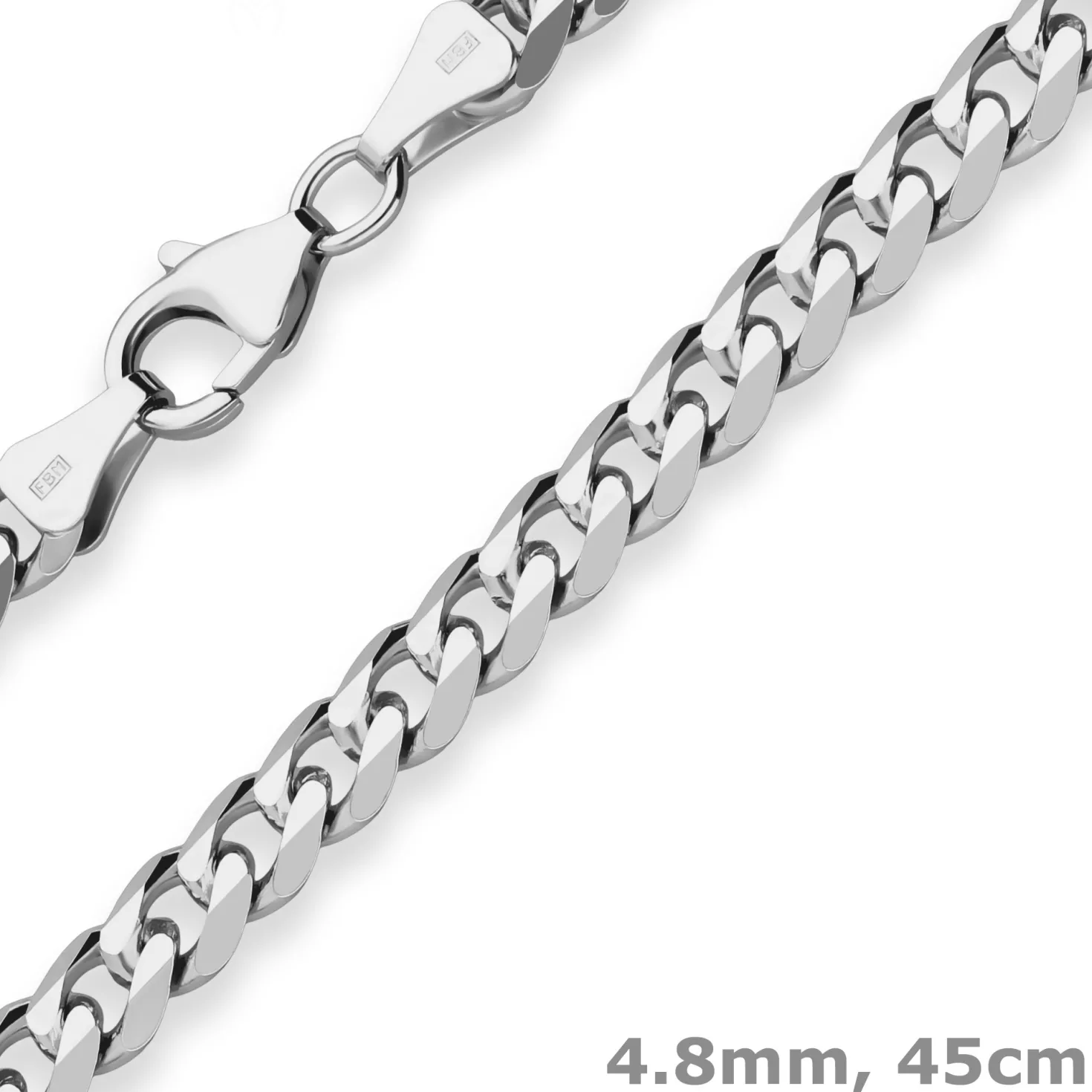 4,8mm Panzerkette Silberkette Collier Halskette aus 925 Silber 45cm