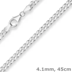 4,1mm Panzerkette Silberkette Collier Halskette aus 925 Silber 45cm