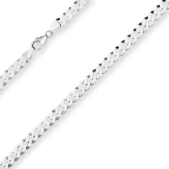 6,9mm Panzerkette Silberkette Collier Halskette aus 925 Silber 50cm