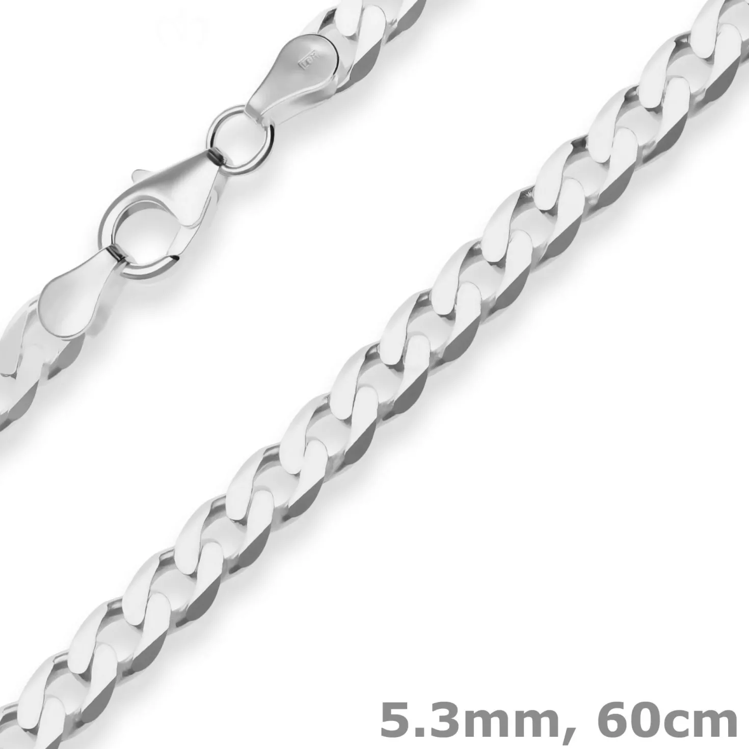 5,3mm Panzerkette Silberkette Collier Halskette aus 925 Silber 60cm