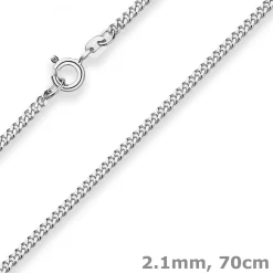 2,1mm Panzerkette Silberkette Collier Halskette aus 925 Silber 70cm