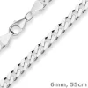 6mm Panzerkette Silberkette Collier Halskette aus 925 Silber 55cm