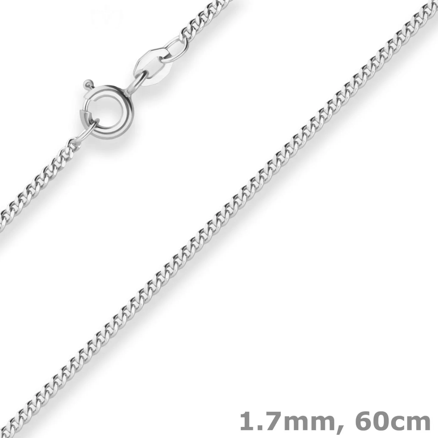 1,7mm Panzerkette Silberkette Collier Halskette aus 925 Silber 60cm