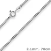2,1mm Panzerkette Silberkette Collier Halskette aus 925 Silber rhodiniert 70cm