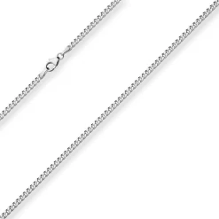 2,7mm Panzerkette Silberkette Collier Halskette aus 925 Silber rhodiniert 45cm