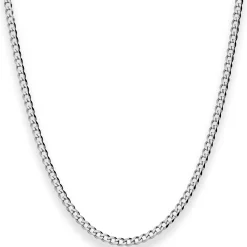 3mm Panzerkette Silberkette Collier Halskette aus 925 Silber rhodiniert 55cm